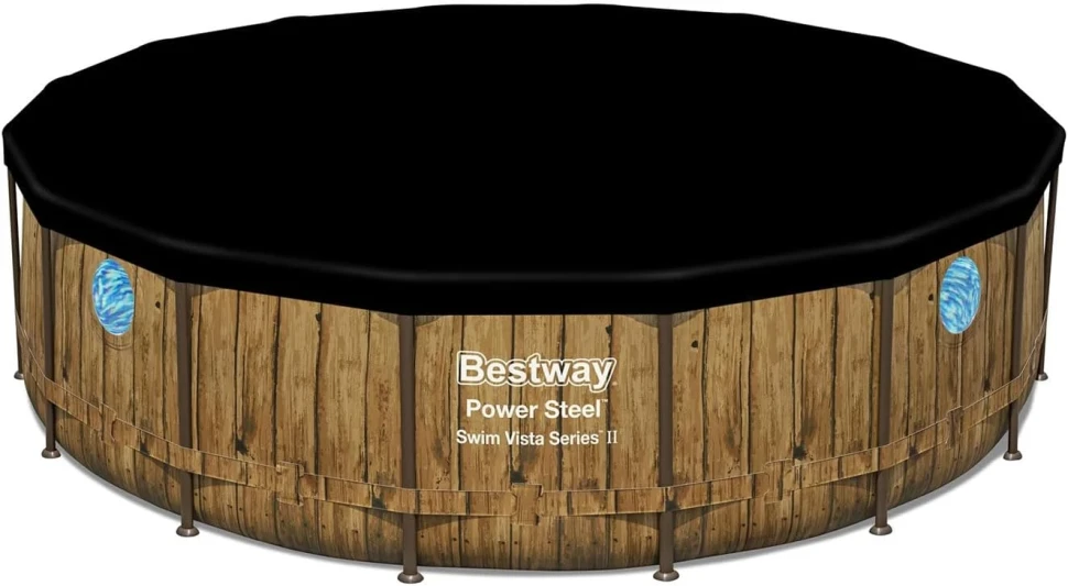 Каркасний басейн Bestway 56725 (488x122 см) насос-фільтр, драбина, тент