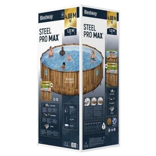 Каркасний басейн Bestway 56725 (488x122 см) насос-фільтр, драбина, тент