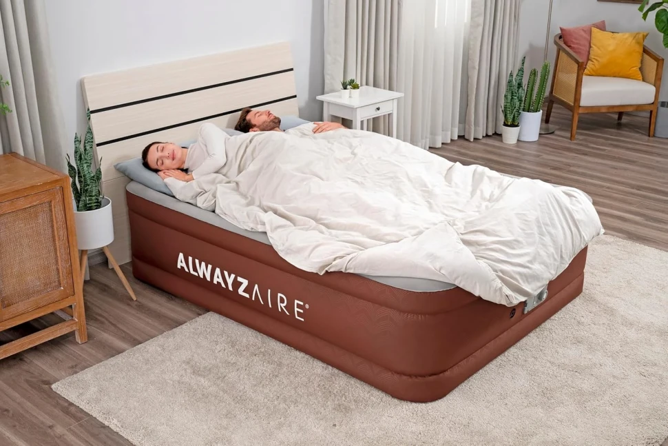 Надувне ліжко Bestway 69160 (203x152x51) c вбудованим насосом, автопідкачування, порти USB