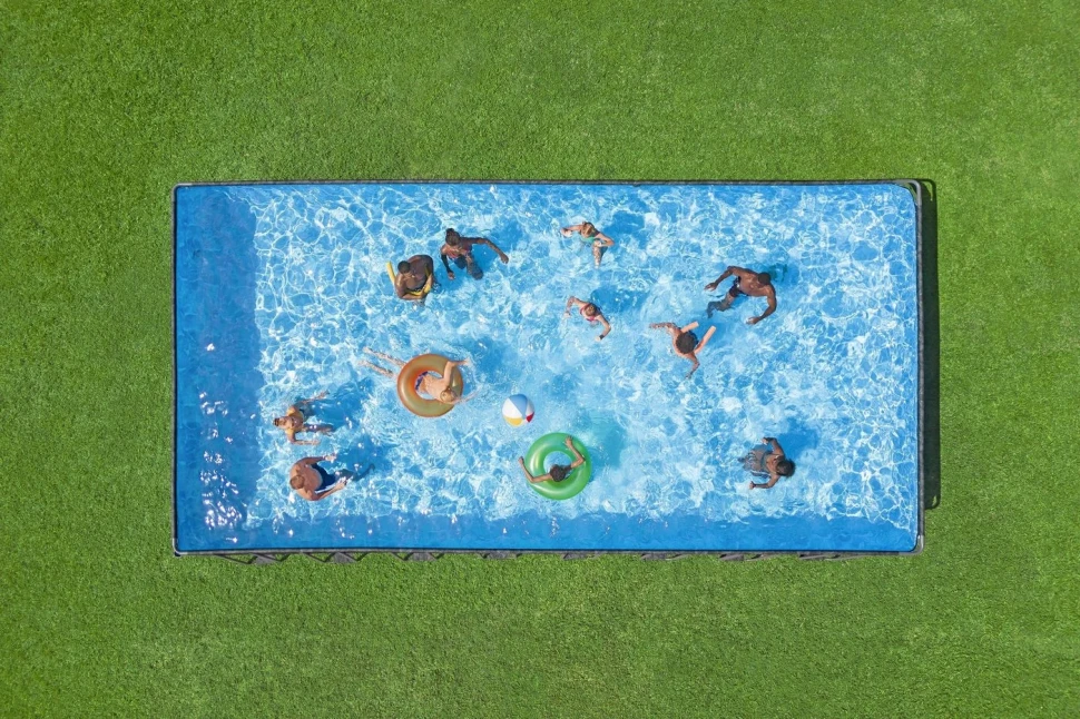 Каркасний басейн Bestway 561KJ (956x488x132 см) пісочний насос-фільтр, сходи, тент, наповнювач для фільтра