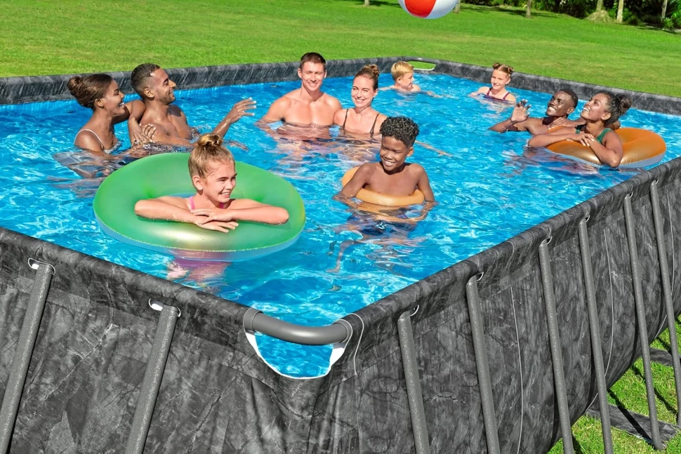 Каркасний басейн Bestway 561KG (732x366x132 см) пісочний насос-фільтр, сходи, тент, наповнювач для фільтра