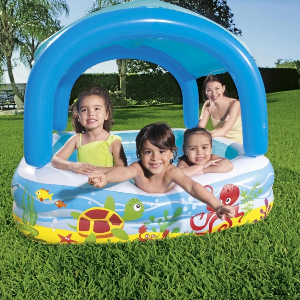 Надувной бассейн Bestway 52192 (140x140x114 см) со съемным навесом