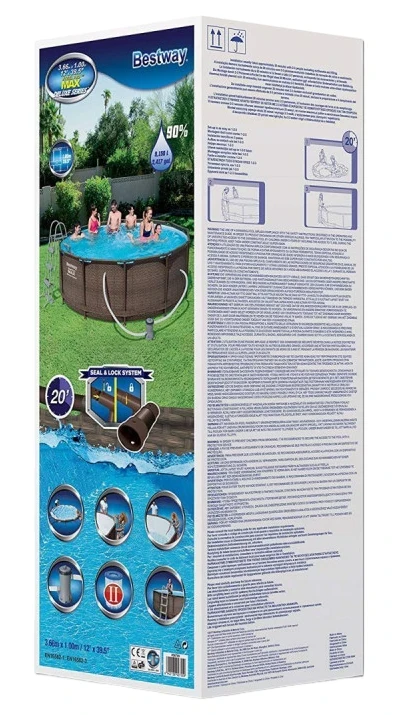 Каркасний басейн Bestway 56709 (366x100 см) насос-фільтр, драбина