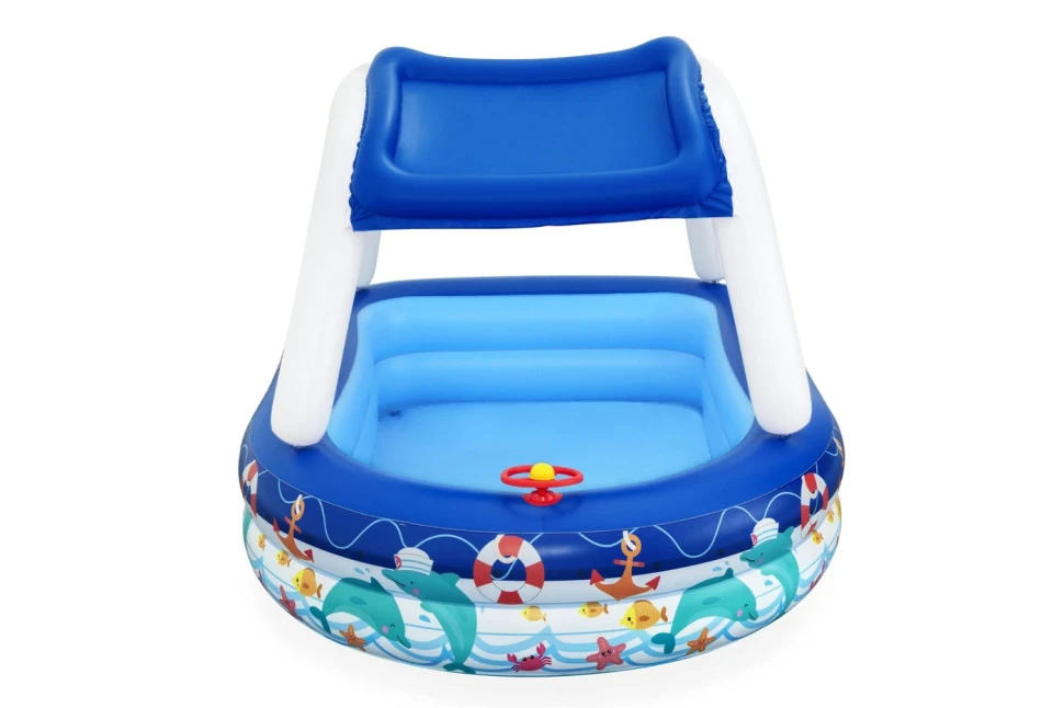 Надувной бассейн Bestway 54370 (213x155x132 см) со съемным навесом 