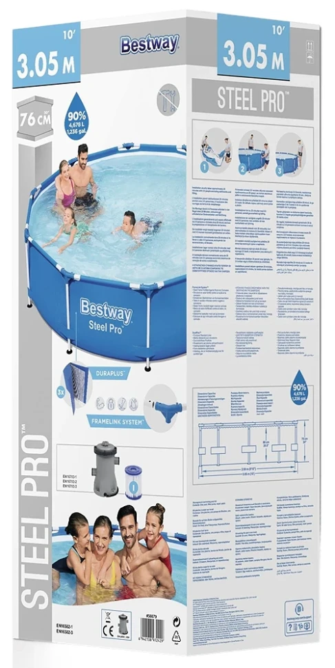 Каркасний басейн Bestway 56679 (305x76 см) насос-фільтр