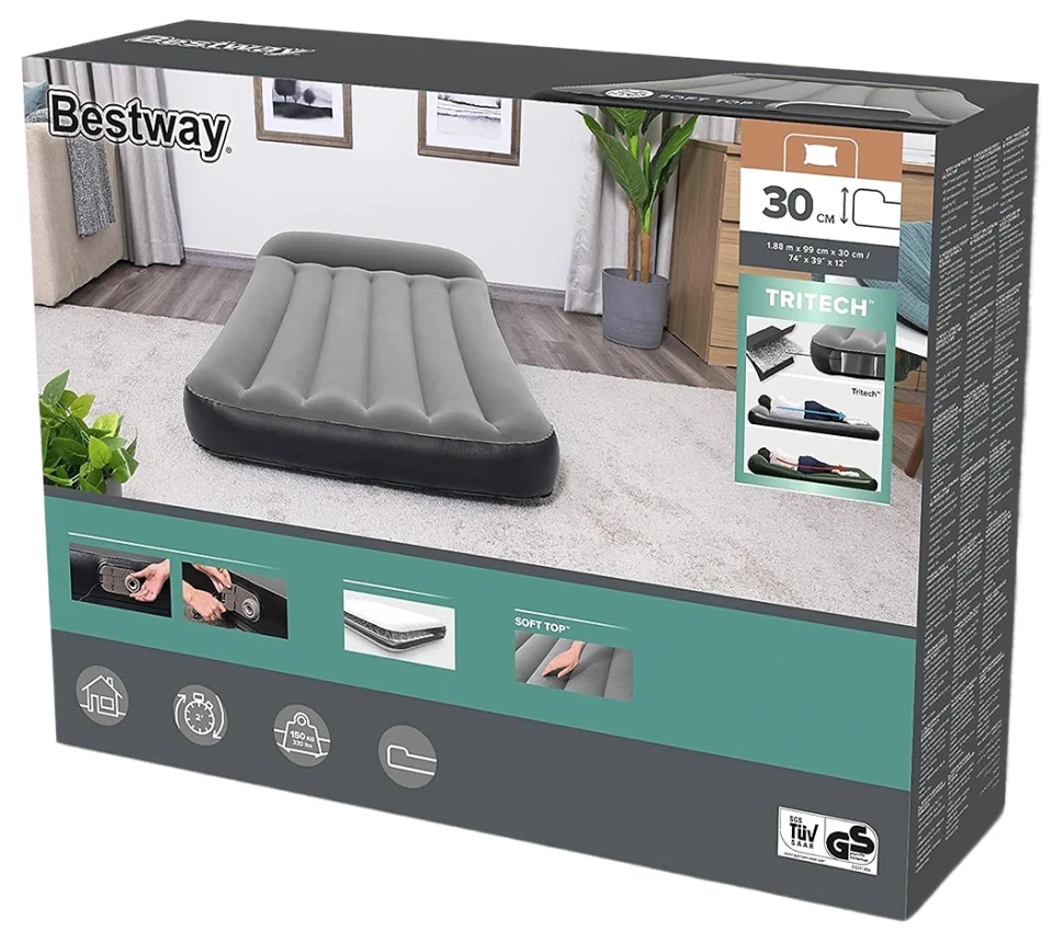 Надувне ліжко Bestway 67556 (188x99x30 см) з вбудованим насосом