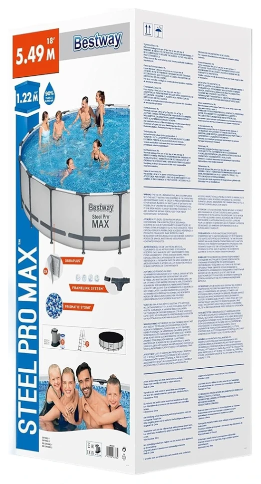 Каркасний басейн Bestway 56462 (549x122 см) насос-фільтр, драбина, тент