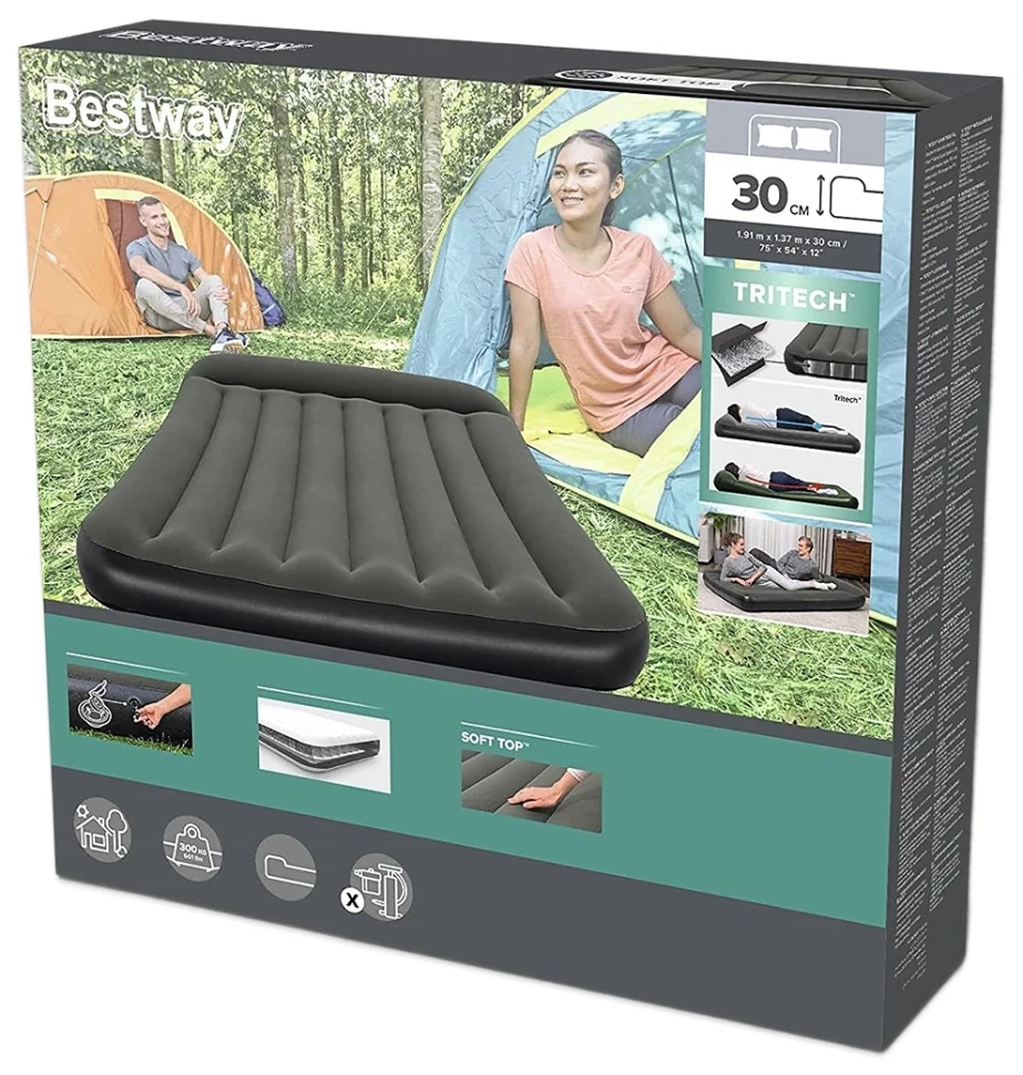 Надувной матрас Bestway 67681 (191x137x30) с подголовником