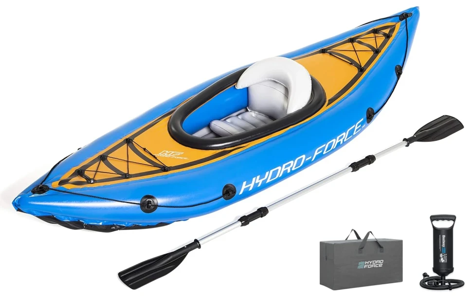 Каяк надувний Bestway 65115 Cove Champion X1 (275x81 см) весло, насос