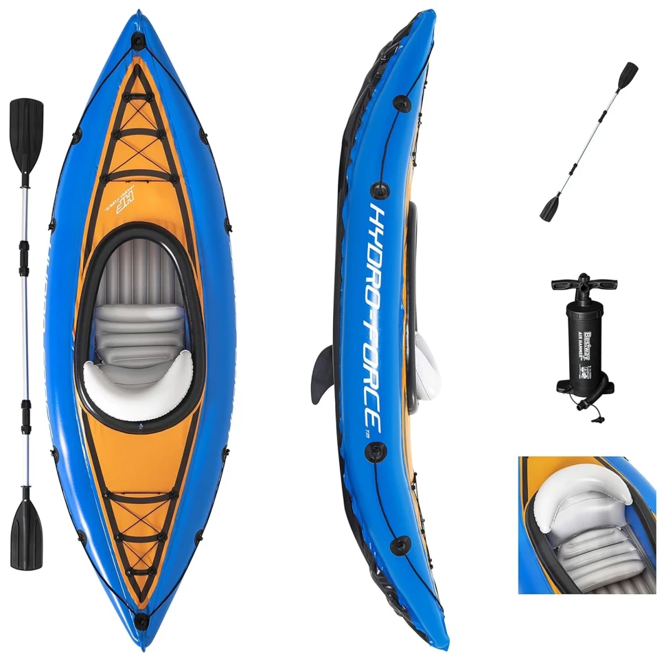 Каяк надувний Bestway 65115 Cove Champion X1 (275x81 см) весло, насос