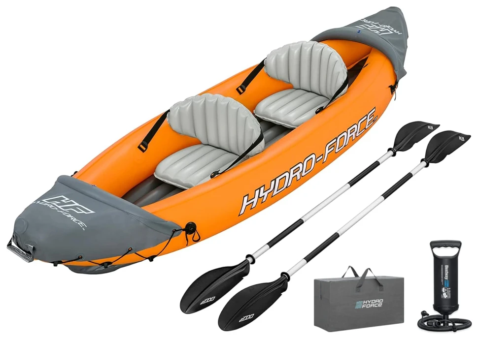 Каяк надувний Bestway 65077 Rapid X2 (321x88 см) весла, насос