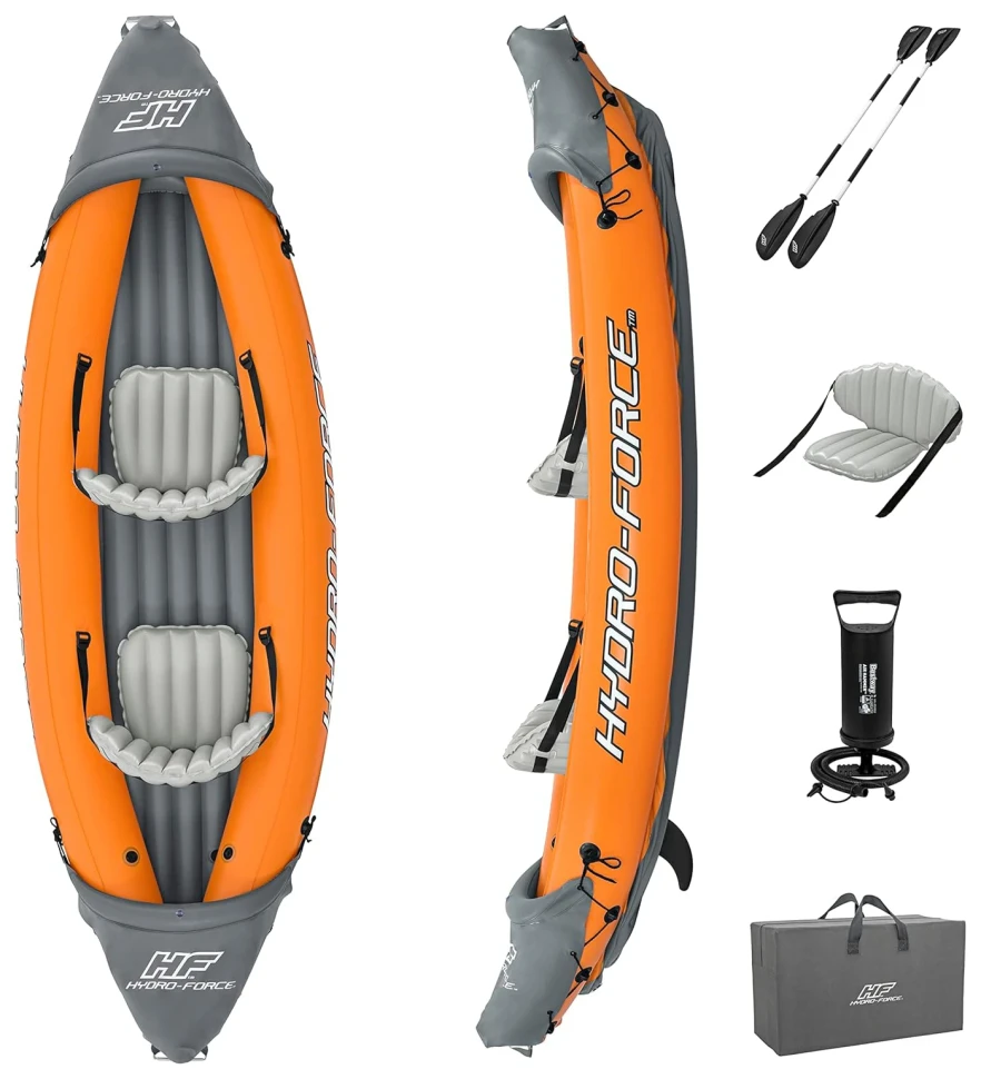 Каяк надувний Bestway 65077 Rapid X2 (321x88 см) весла, насос