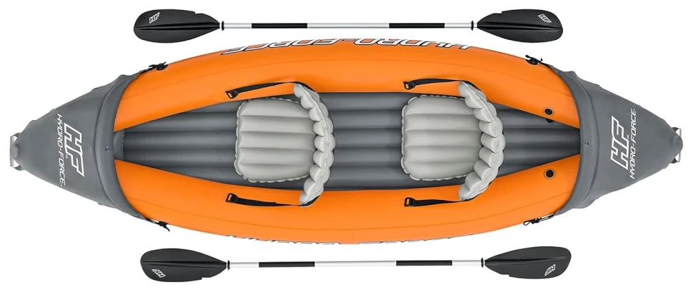 Каяк надувний Bestway 65077 Rapid X2 (321x88 см) весла, насос