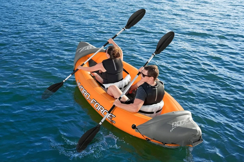 Каяк надувний Bestway 65077 Rapid X2 (321x88 см) весла, насос