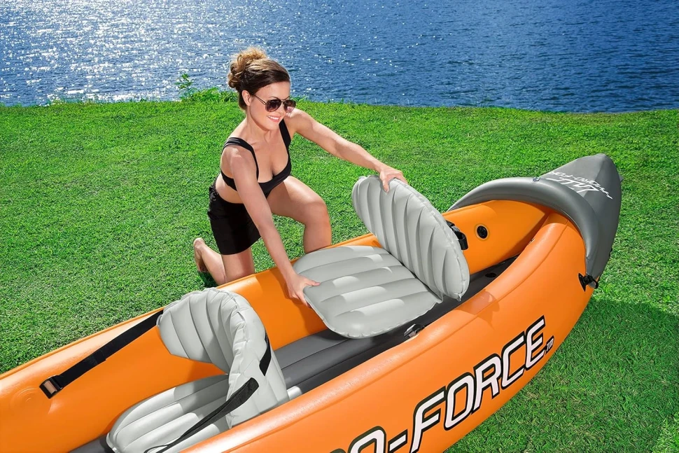 Каяк надувний Bestway 65077 Rapid X2 (321x88 см) весла, насос