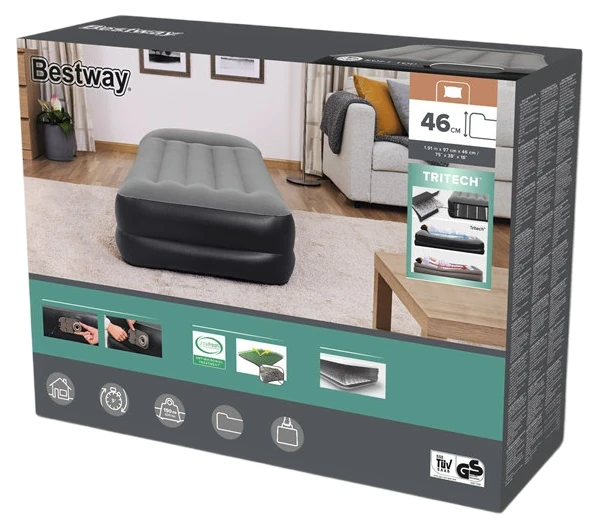 Надувне ліжко Bestway 67401 (191x97x46 см) з вбудованим насосом