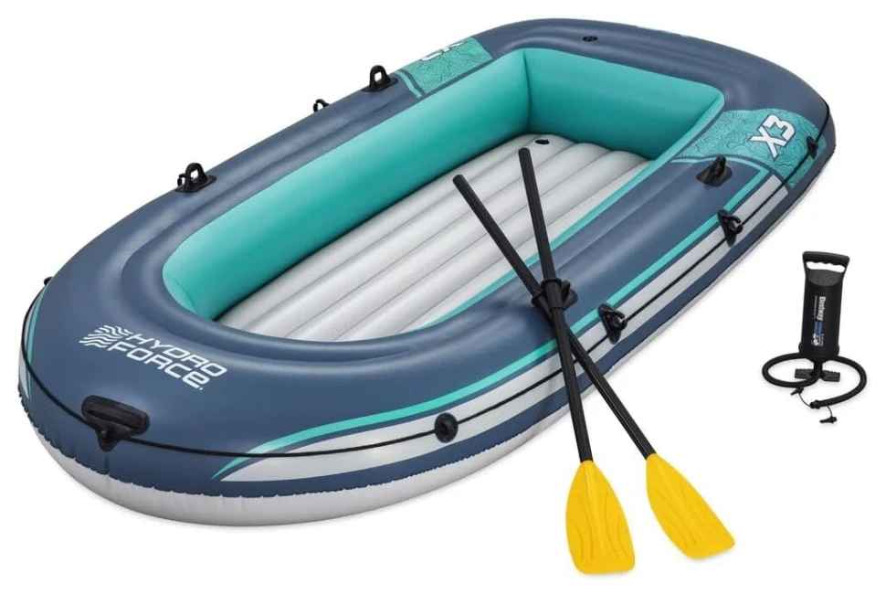 Човен надувний Bestway 61154 Trek X3 Raft (294x137x39 см) весла, насос