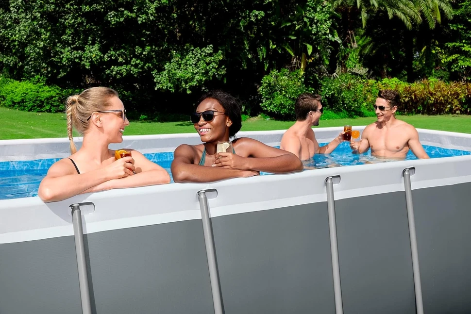 Каркасний басейн Bestway 56457 (412x201x122 см) пісочний насос-фільтр, драбина