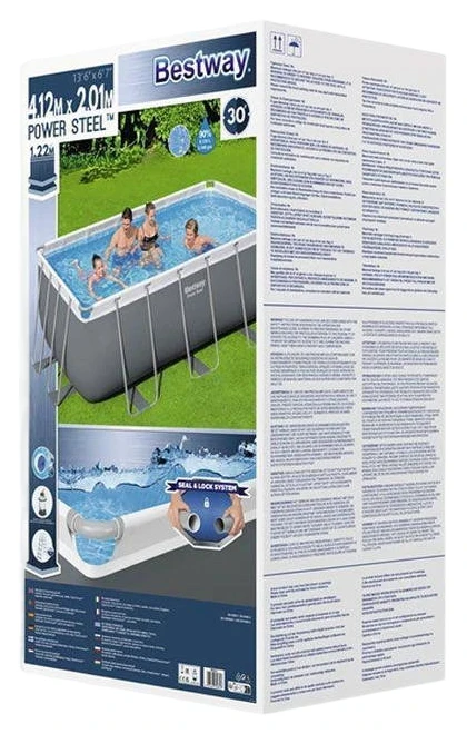 Каркасний басейн Bestway 56457 (412x201x122 см) пісочний насос-фільтр, драбина