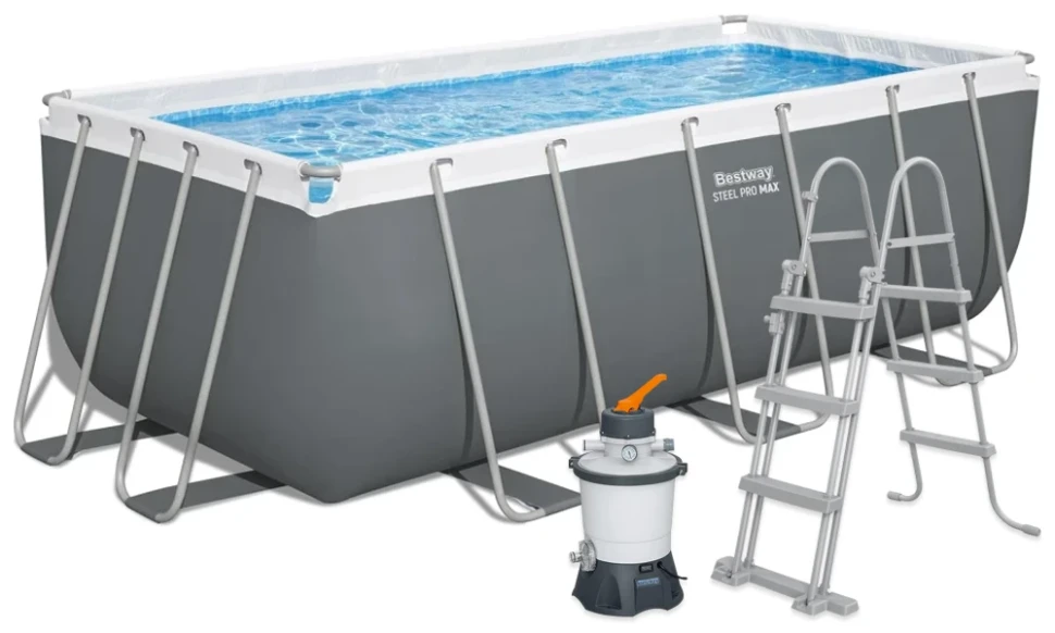 Каркасний басейн Bestway 56457 (412x201x122 см) пісочний насос-фільтр, драбина