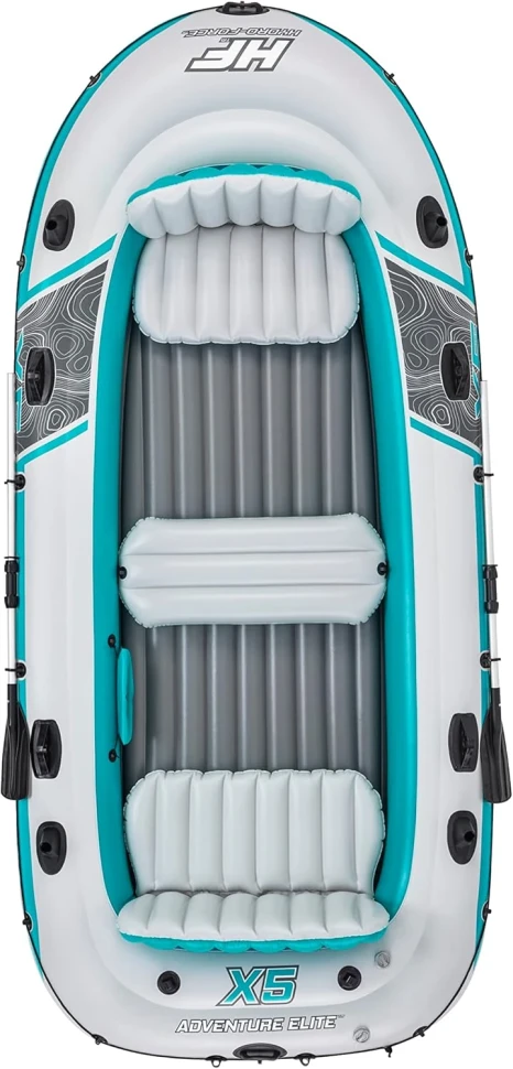 Човен надувний Bestway 65159 Adventure Elite X5 (364x166 см) весла, насос