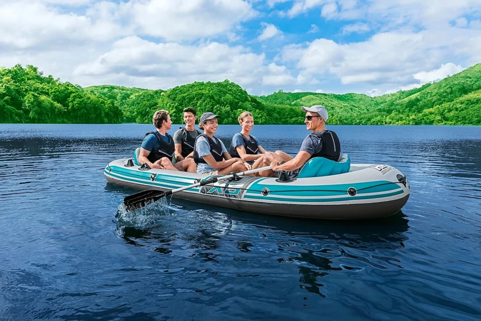 Човен надувний Bestway 65159 Adventure Elite X5 (364x166 см) весла, насос